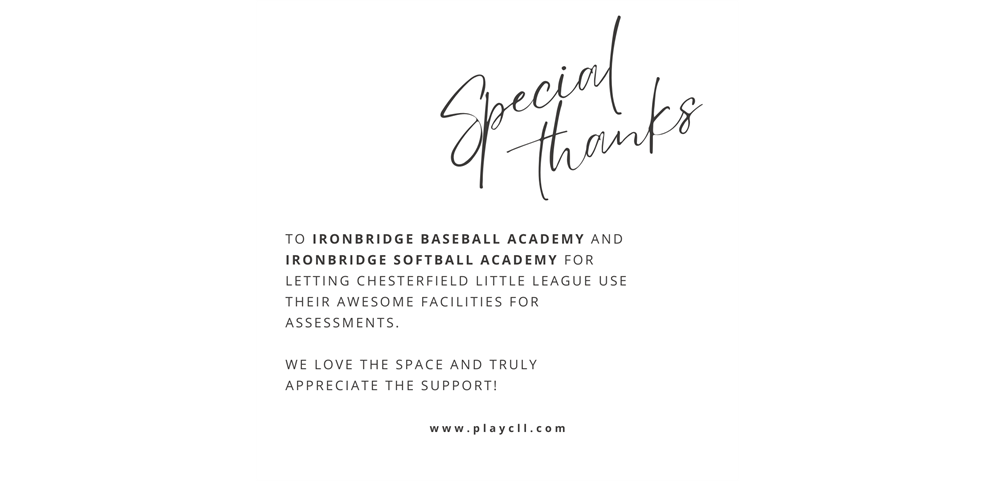 Special Thanks to Ironbridge Baseball & Softball Academy!